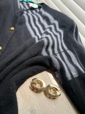 Vintage Gold Tone Sculptural Belt Buckle Statement Clasp Minimalist 80s Style